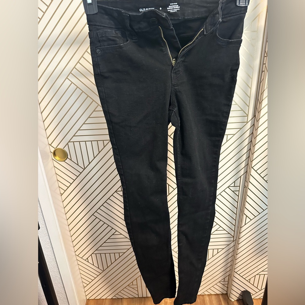 High-Waisted Rockstar Super Skinny Jeans - Size 0 - Picture 4 of 5